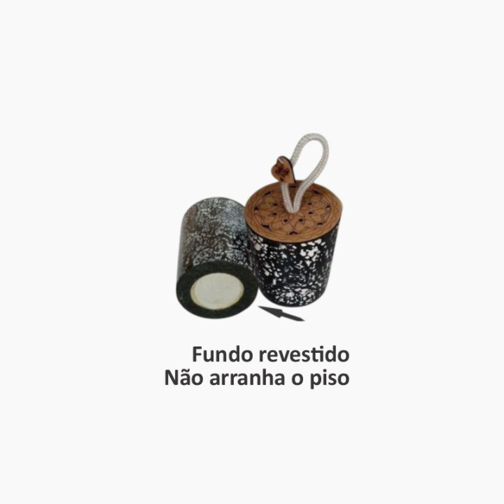Peso de Porta Concreto Premium 1,9kg -Granilite  Branco e Preto