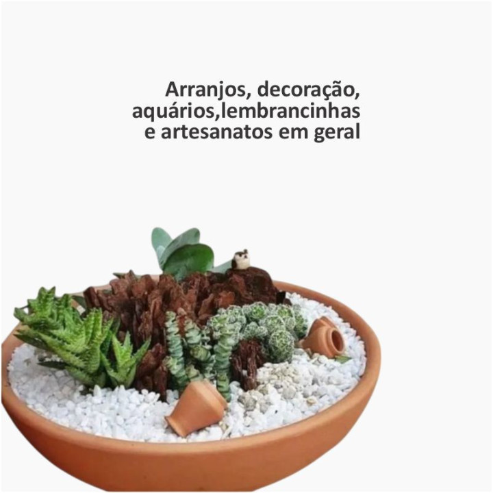 Seixo Rolado Branco Nº 0 – Pedrisco Decorativo para Jardim e Vasos