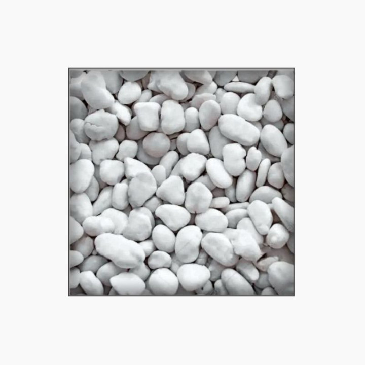 Seixo Rolado Branco Nº 2 – Pedra Decorativa para Jardim e Vasos