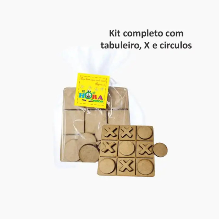 Sacolinha com Jogo da Velha em MDF – Lembrancinha Educativa Festa